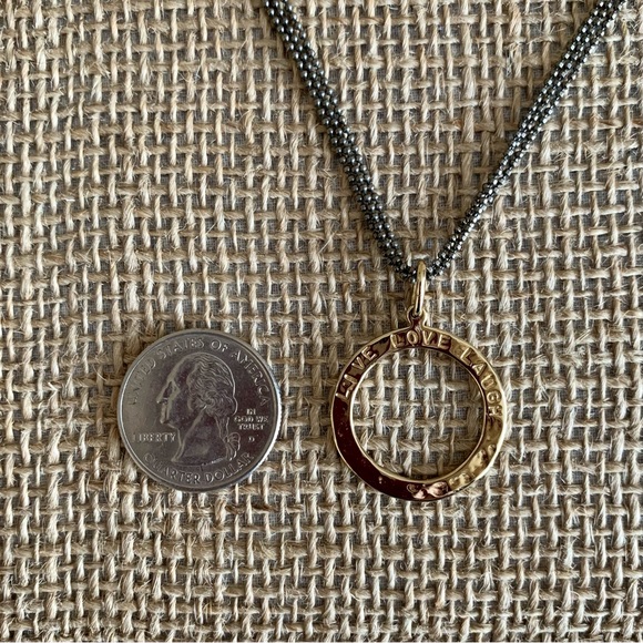 GK .925 Sterling Silver Necklace Live Love Laugh Pendent 16” w/ 2” Extender - Picture 9 of 9